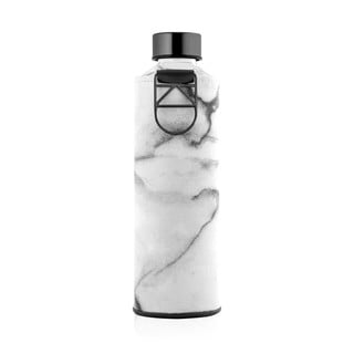 Melnbaltā stikla pudele no borsilikāta ar mākslīgās ādas apvalku Equa Mismatch Stone, 750 ml