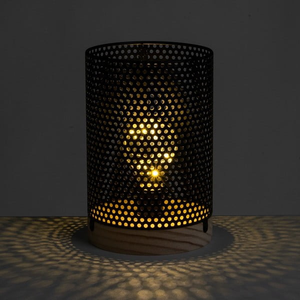 Melna galda lampa no metāla (augstums 20 cm) – Casa Selección-image-1