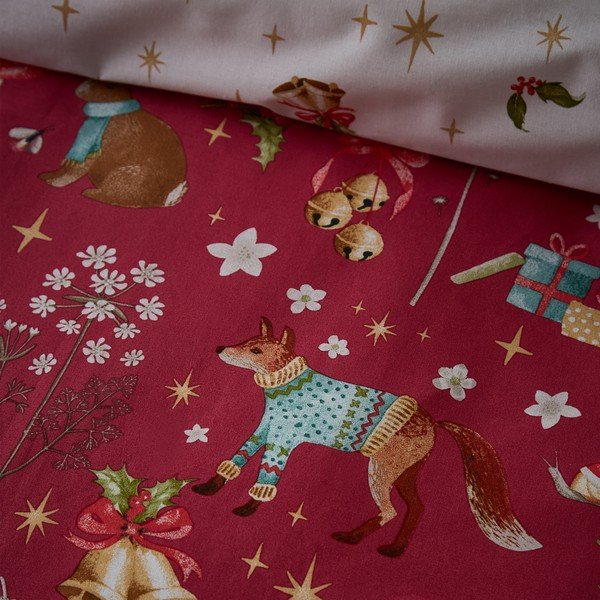 Sarkana divguļamā gultas veļa 200x200 cm Christmas Enchanted Twilight – Catherine Lansfield-image-4