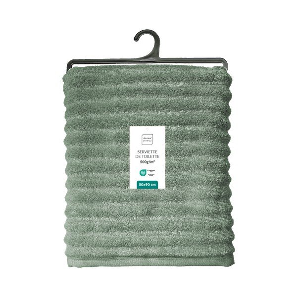 Zaļš frotē kokvilnas dvielis 50x90 cm Maya – douceur d'intérieur-image-4