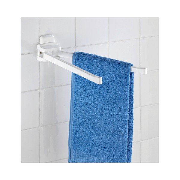 Balts sienas dvieļu turētājs ar 2 rokturiem Wenko Pure-image-1