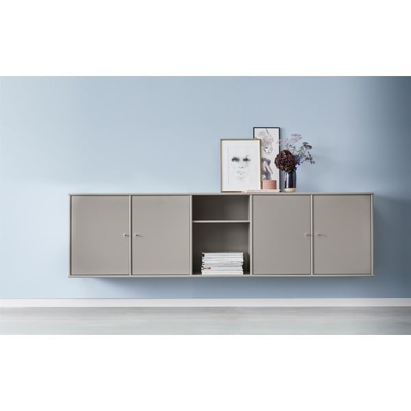 Pelēka zemā kumode 220x61 cm Mistral – Hammel Furniture-image-1