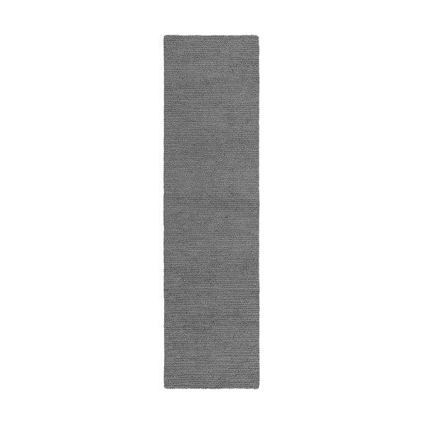 Pelēks ar rokām darināts vilnas celiņa paklājs 80x230 cm Harris Boucle – Flair Rugs