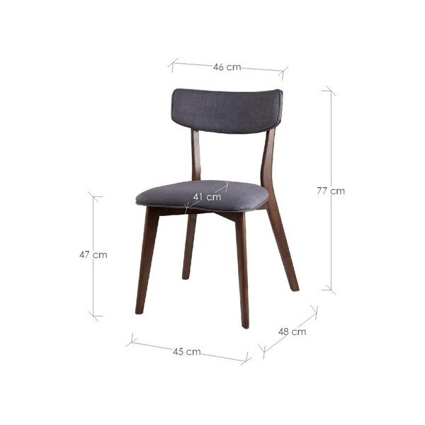 2 tumši pelēku ēdamistabas krēslu komplekts Sømcasa Lin-image-1