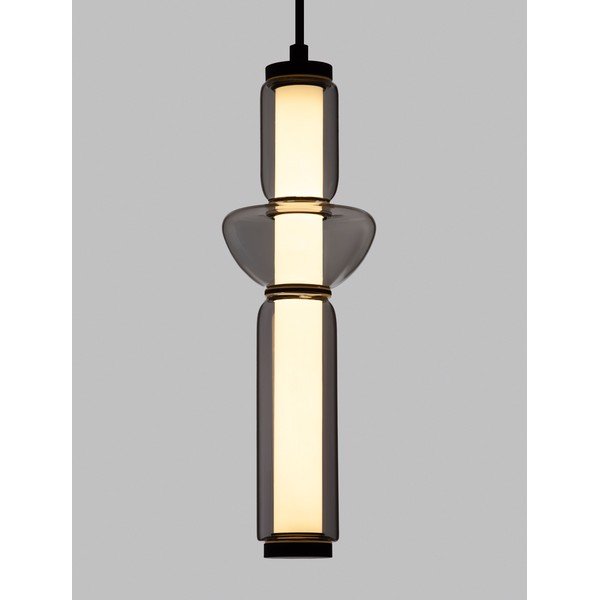 Pelēka stikla LED piekaramā lampa ar regulējamu spilgtumu ø 12 cm Ulon – Nova Luce-image-1