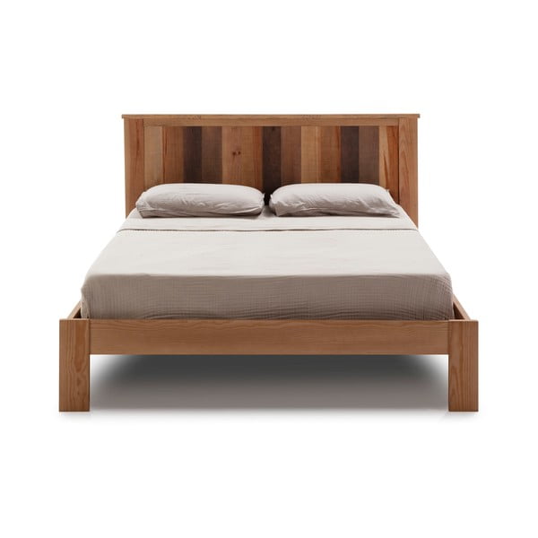 Dabīga toņa divvietīga gulta ar režģi 140x190 cm – Marckeric-image-4