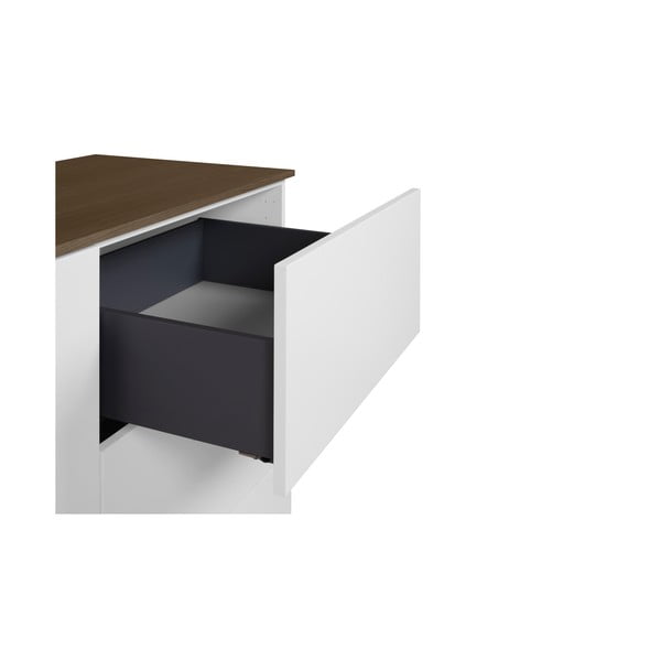 Balta kumode ar 3 atvilktnēm un 2 durvīm TemaHome Join-image-4