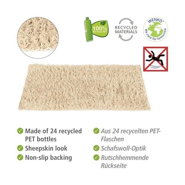 Bēšs tekstila vannas istabas paklājs 60x90 cm Lanas – Wenko-image-3