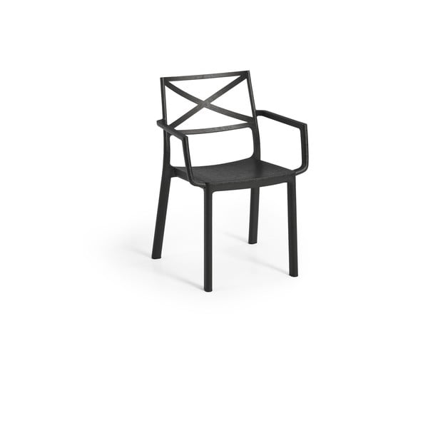 Melns plastmasas dārza krēsls Metalix – Keter