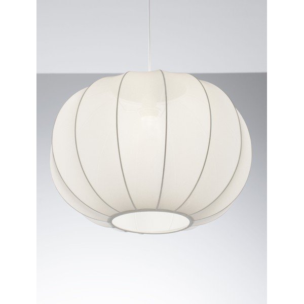 Matēti balta tekstila piekaramā lampa ø 50 cm Delina – Nova Luce-image-2