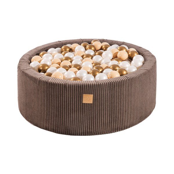 Brūns velveta bumbu baseins ø 90x30 cm Montessori – Meowbaby