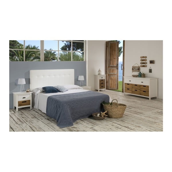 Balta priedes masīvkoka kumode ar 8 atvilktnēm Marckeric Ibiza-image-4