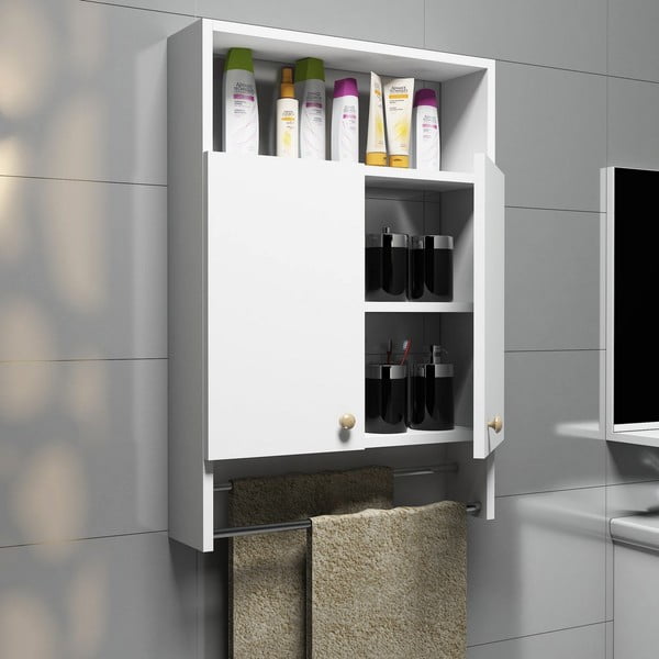 Balts vannas istabas skapītis ar dvieļu turētāju, Vannas istabas skapītis-image-2