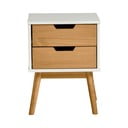 Balts un brūns priedes masīvkoka naktsgaldiņš Marckeric Baku