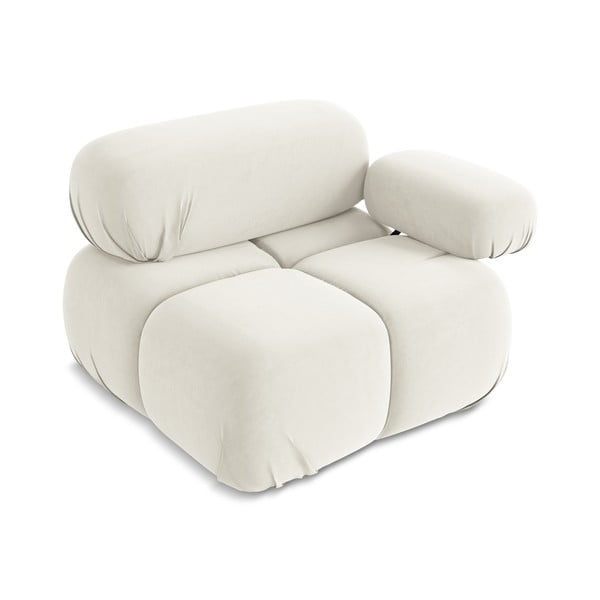 Balta samta modulārā dīvāna daļa (ar labo stūri) Lokua – Makamii-image-3