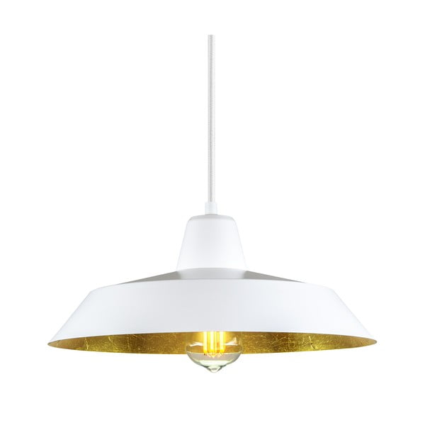 Balta divviru griestu lampa ar zelta detaļām Sotto Luce Cinco-image-1