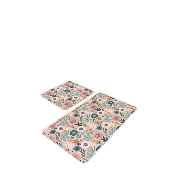 Zili/rozā vannas istabas paklājiņi (2 gab.) 60x100 cm – Mila Home