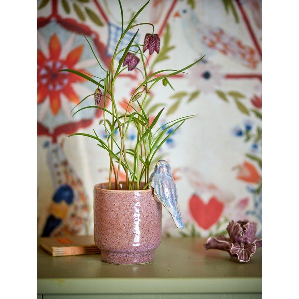 Akmensmasas ar rokām apgleznots puķu poda apvalks ø 11 cm Larky – Bloomingville-image-1