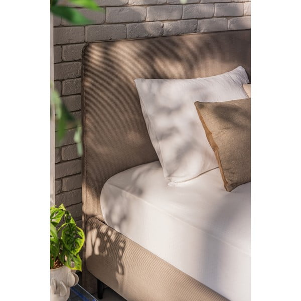 Pelēkbrūna polsterēta divvietīga gulta ar redelēm 180x200 cm Noira Slim – Bonami Selection-image-3