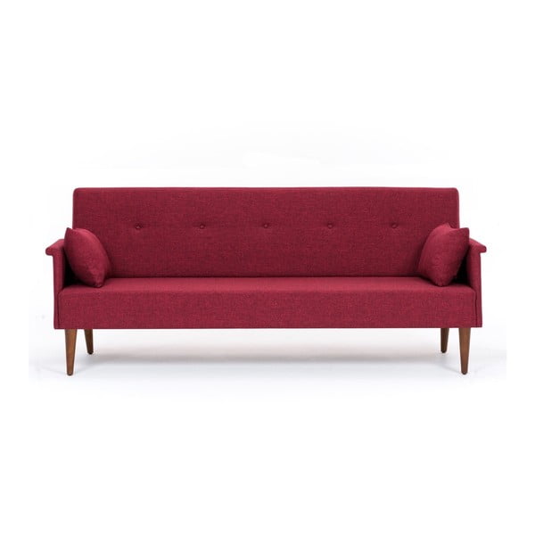 Burgundijas krāsas dīvāns-gulta Balcab Julia