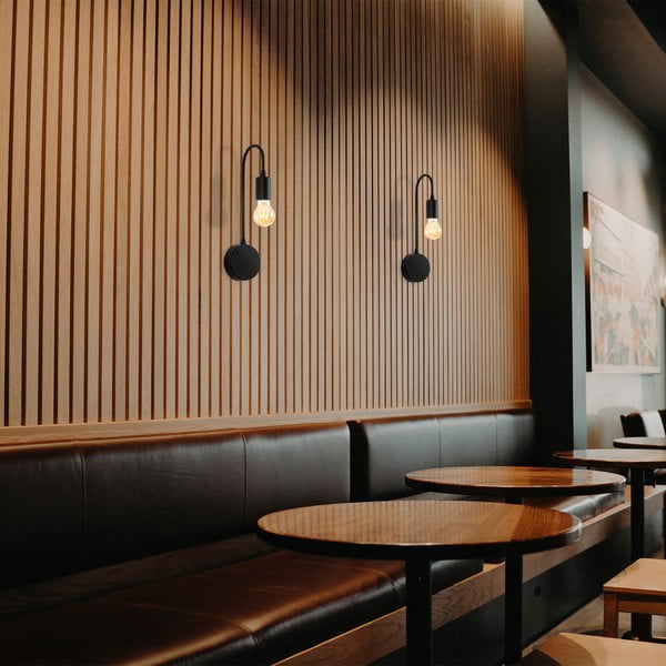 Melna sienas lampa Baston – Opviq lights-image-1