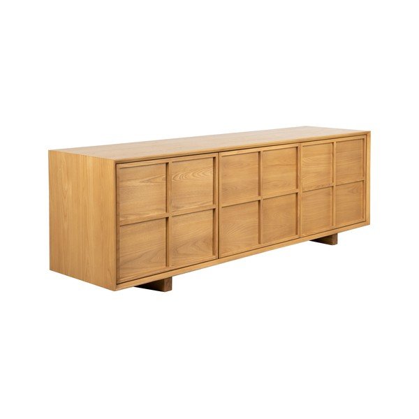 Dabīga toņa oša masīvkoka TV galdiņš 160x54x42 cm Raster – Zuiver-image-1