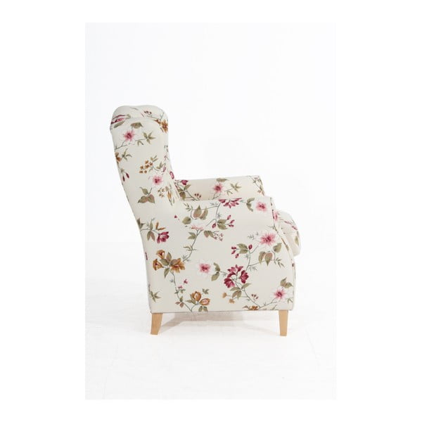 Krēmkrāsas atpūtas krēsls ar ziedu rakstu Max Winzer Lorris-image-4