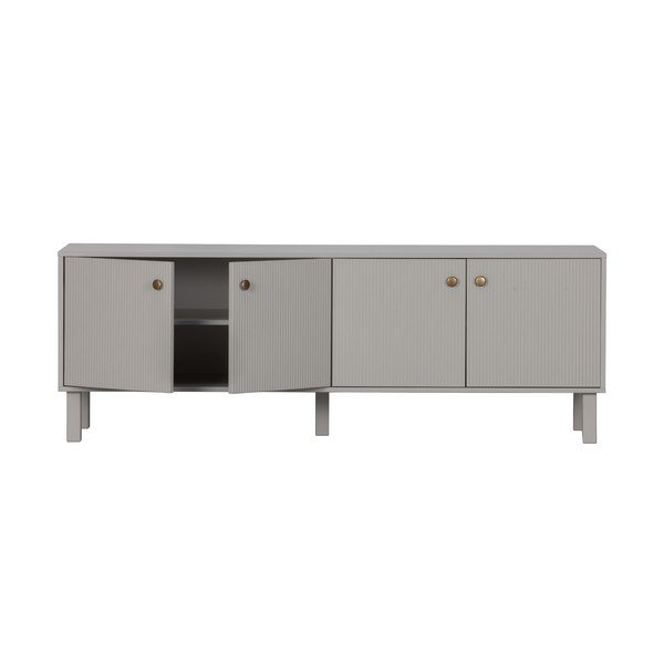 Gaiši pelēks priedes masīvkoka TV galdiņš 160x56 cm Madu – WOOOD-image-3