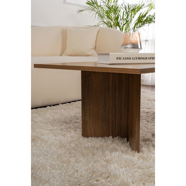 Tumši brūns žurnālgaldiņš ar riekstkoka imitāciju 60x119 cm Sabin – Kalune Design-image-4