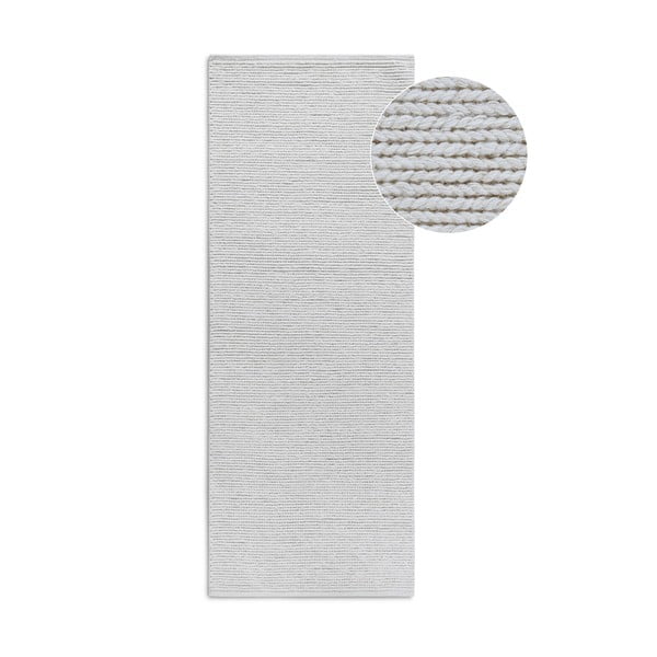 Balts ar rokām darināts vilnas celiņa paklājs 80x200 cm Francois – Villeroy&Boch