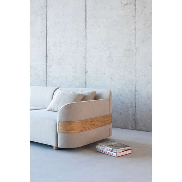 Gaiši pelēks dīvāna modulis (labais stūris) no vilnas un lina maisījuma Hugg – Gazzda-image-1