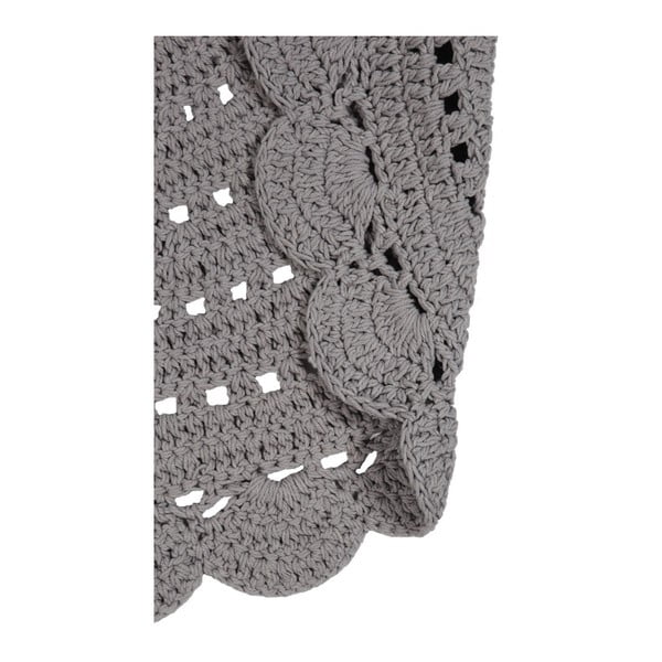 Pelēks ar rokām tamborēts kokvilnas paklājs Nattiot Alma, ⌀ 120 cm-image-2