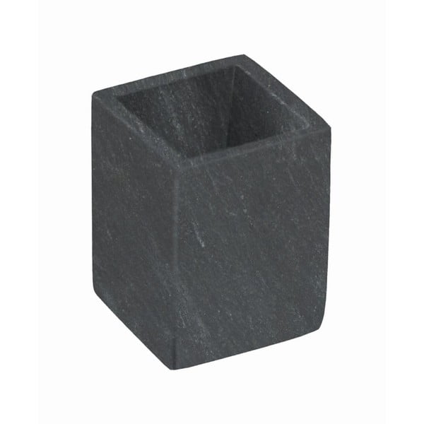 Tumši pelēks marmora trauks zobu birstei Aixa – Kave Home