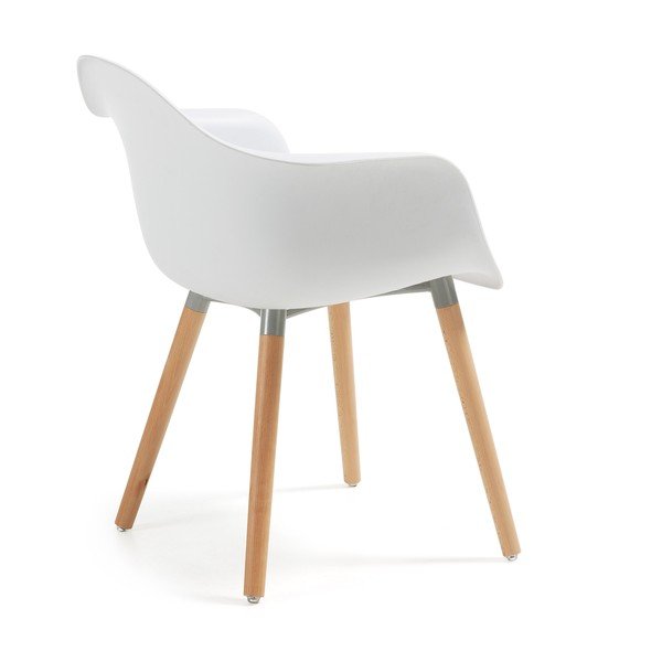 Balts krēsls ar dižskābarža koka kājām Kave Home Kenna-image-2