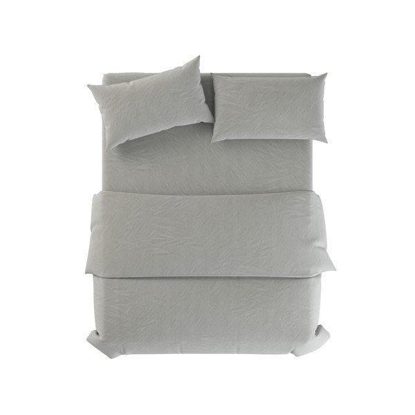 Dūmakaini zaļa vienguļamā lina gultas veļa 135x200 cm Stone – Native Natural