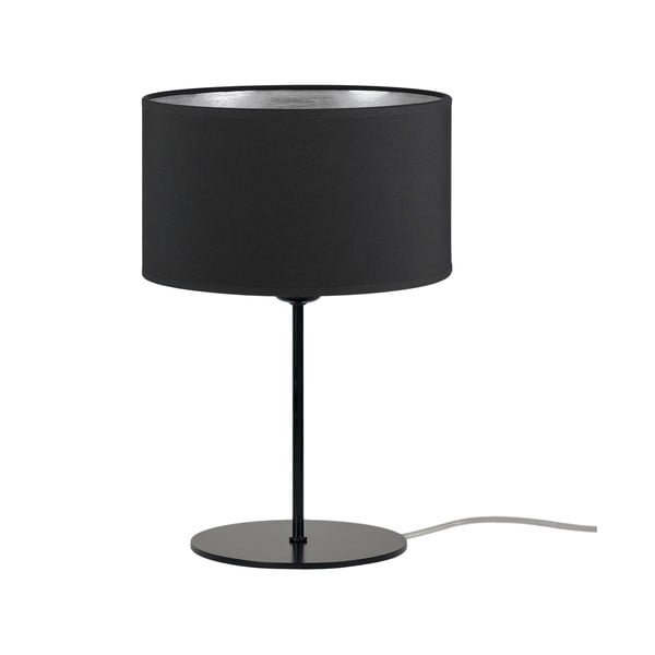 Melna galda lampa ar sudraba detaļām Sotto Luce Tres S, ⌀ 25 cm
