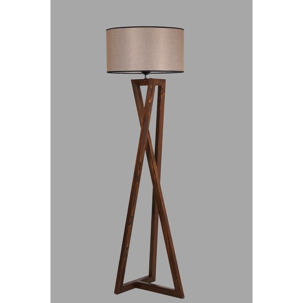 Brūna stāvlampa ar auduma abažūru (augstums 149 cm) Maçka – Opviq lights-image-1