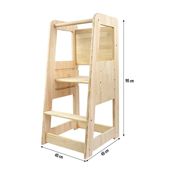 Dabīga toņa priedes masīvkoka bērnu kāpslītis Montessori – Little Nice Things-image-2