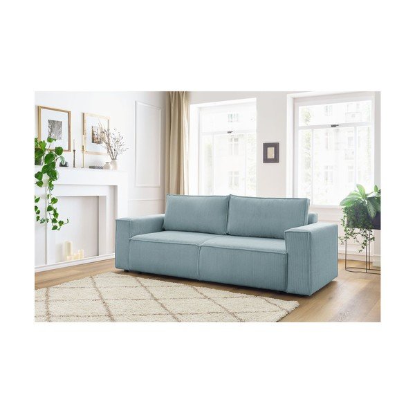 Piparmētru zaļš velveta salokāms/ar uzglabāšanas vietu dīvāns 245 cm Nihad – Bobochic Paris-image-1