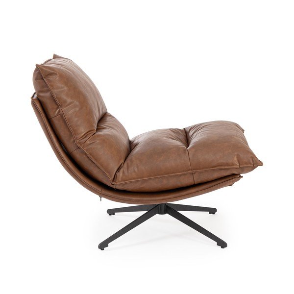 Konjakbrūns atpūtas krēsls ar uzglabāšanas vietu no ādas imitācijas Alanez – Bizzotto-image-3