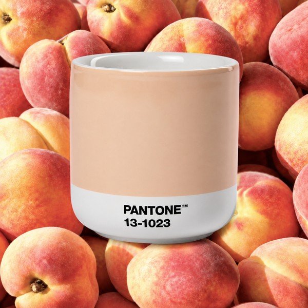 Oranža kapučīno porcelāna tasīte 175 ml Peach Fuzz 13-1023 – Pantone-image-1