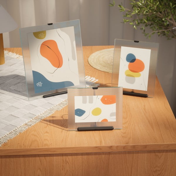 Melns stikla stāvošs foto rāmis 19x23 cm Flute – Umbra-image-3