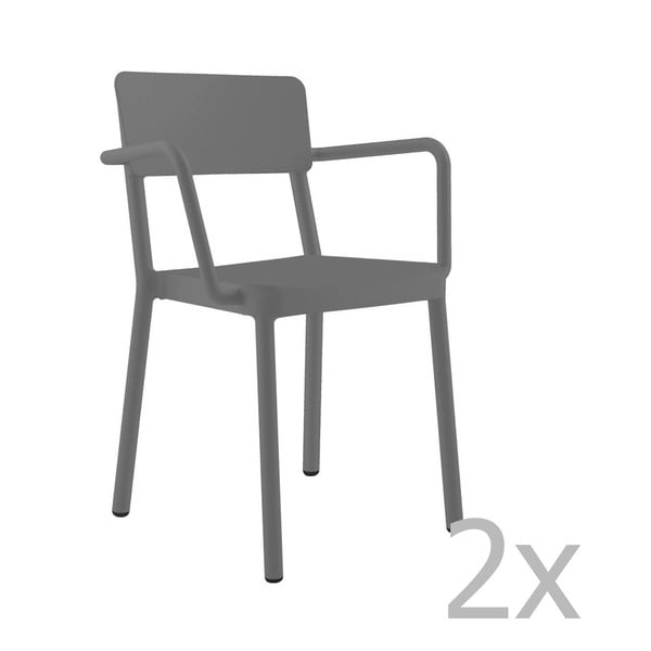 2 tumši pelēku dārza krēslu komplekts Resol Lisboa