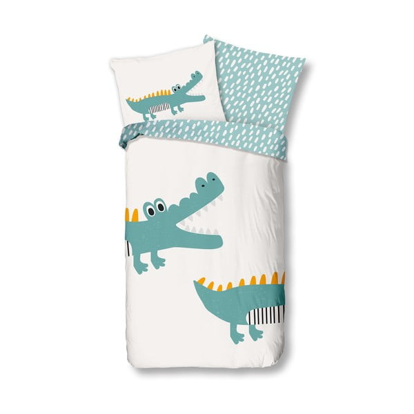 Kokvilnas bērnu gultas veļa 90x130 cm Crocodile – Bonami Selection