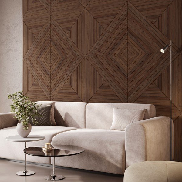 Tekstila akustiskie paneļi (2 gab.) 60x60 cm Medium Timber II – Styler-image-1