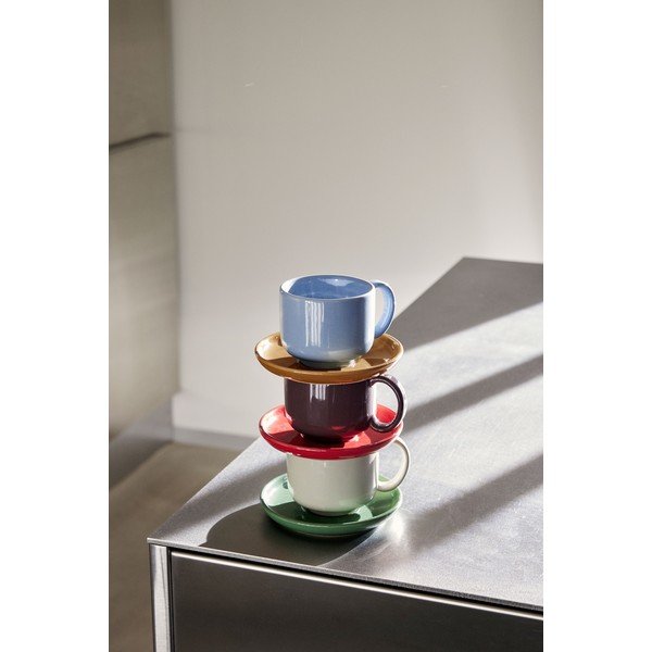 Zaļa/krēmkrāsas māla tasīte Amare – Hübsch-image-1