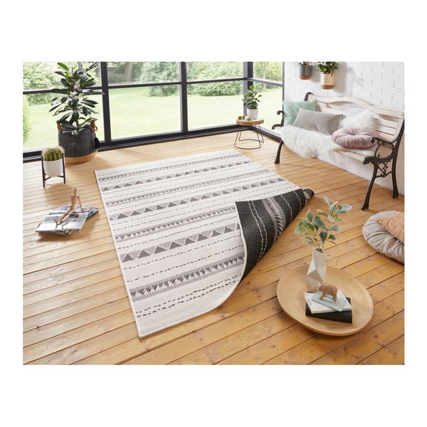 Melns un krēmkrāsas āra paklājs NORTHRUGS Bahamas, 160 x 230 cm-image-4