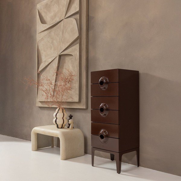 Krēmkrāsas žurnālgaldiņi ar akmens imitāciju (2 gab.) 42x92 cm Stani – WOOOD-image-1