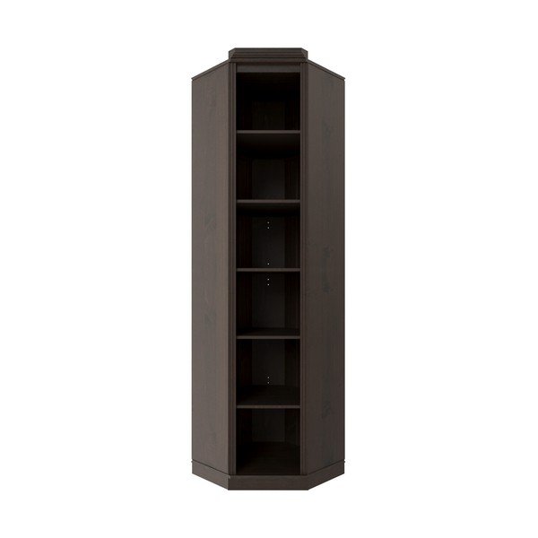 Tumši brūns priedes masīvkoka grāmatplaukts 85x219x56 cm Anita – Støraa