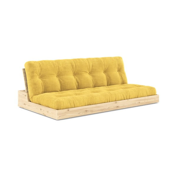 Dzeltens velveta izvelkamais dīvāns 196 cm Base – Karup Design